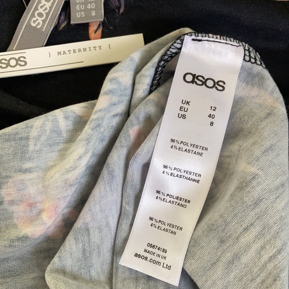 NWT Maternity Black Floral Bardot Midi Dress - Picture 10 of 11